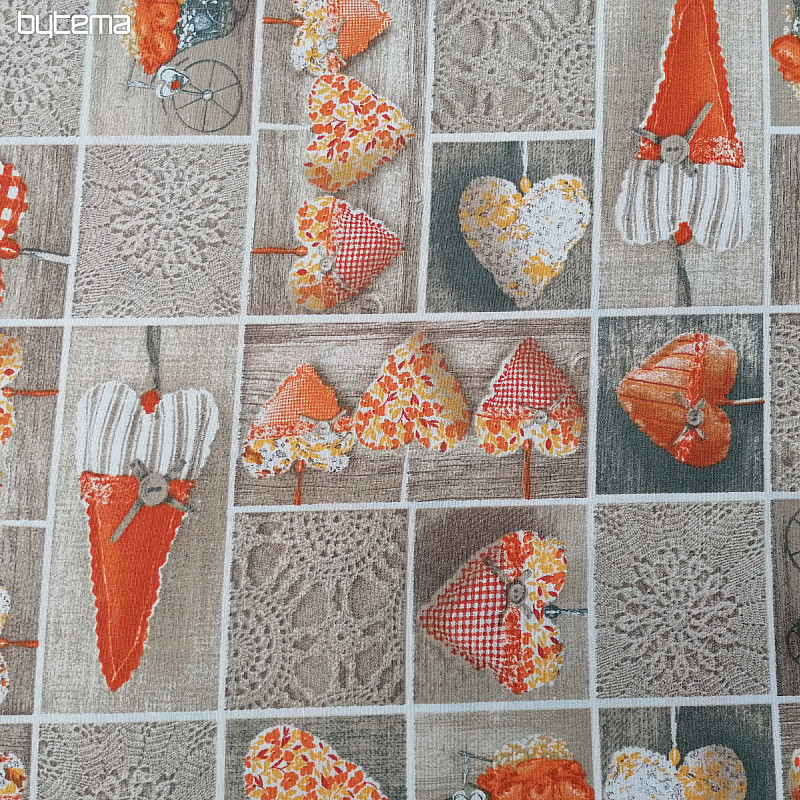 Tela decorativa CORAZÓN DE LIDIA naranja
