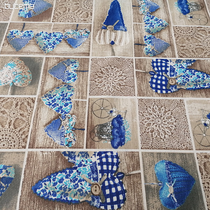 Tela decorativa CORAZÓN DE LIDIA azul