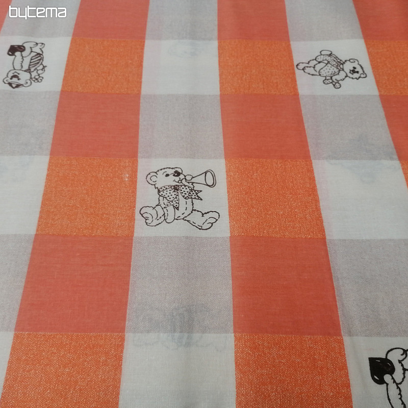 Tela de algodón Cuadros ositos - naranja