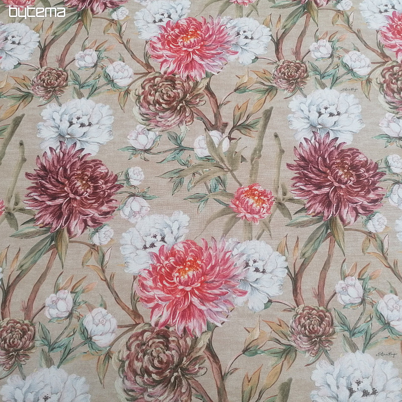 Tela decorativa PEKIN FLOR GRANDE BEIGE