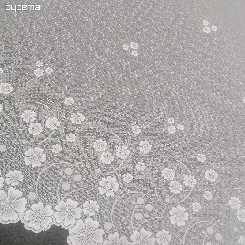 Cortina jacquard A39000 flores blancas