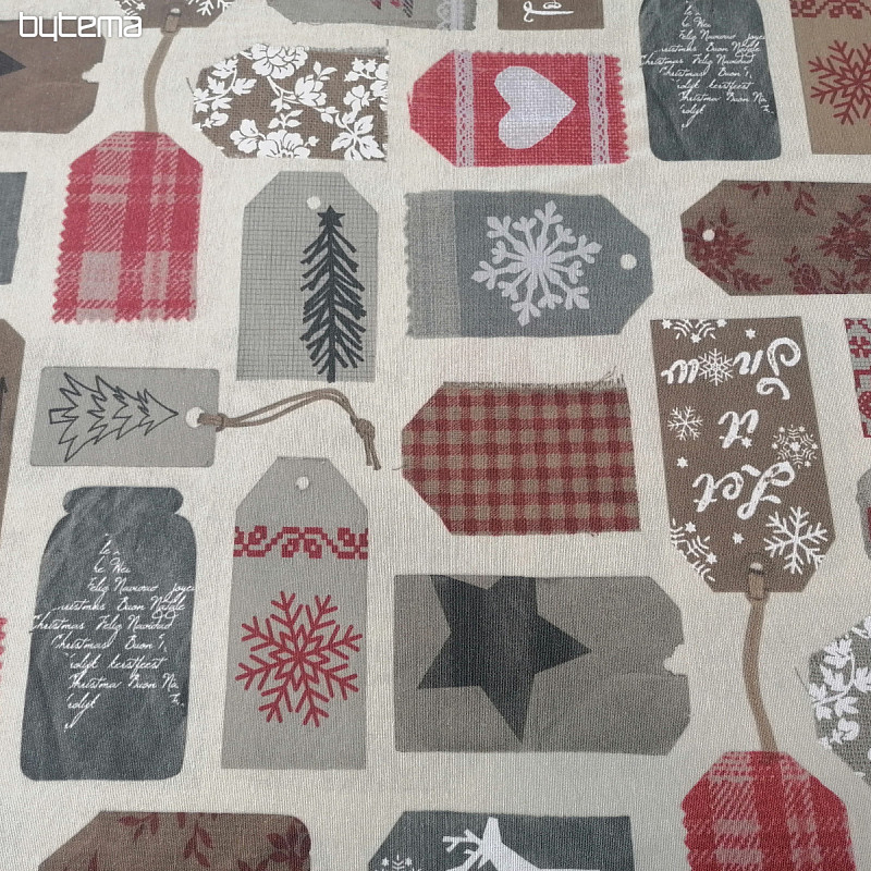 Etiquetas de tela decorativas navideñas