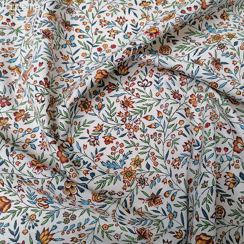 Tela de algodón INDIENE amarillo-verde