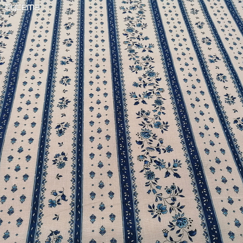 Tela de algodón MAJOLIKA raya azul