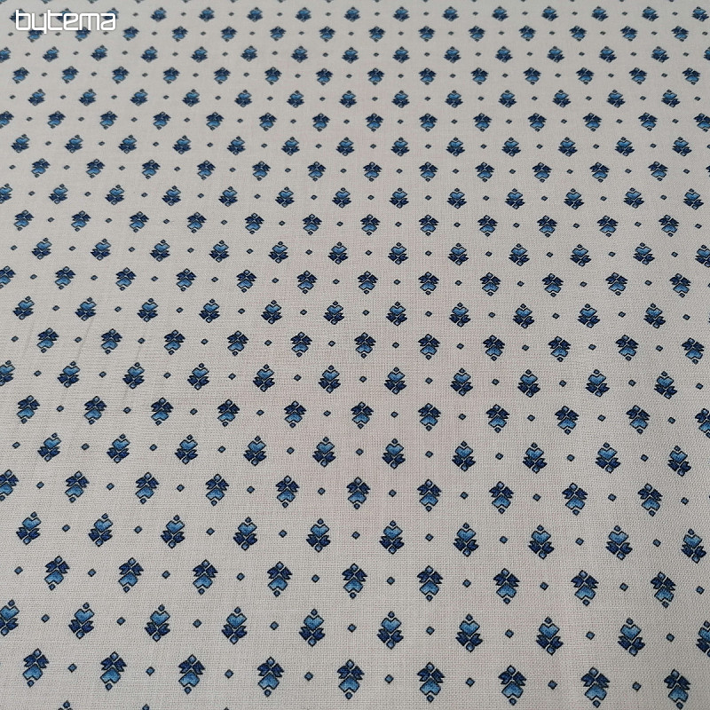 Tela de algodón MAJOLIKA adorno azul