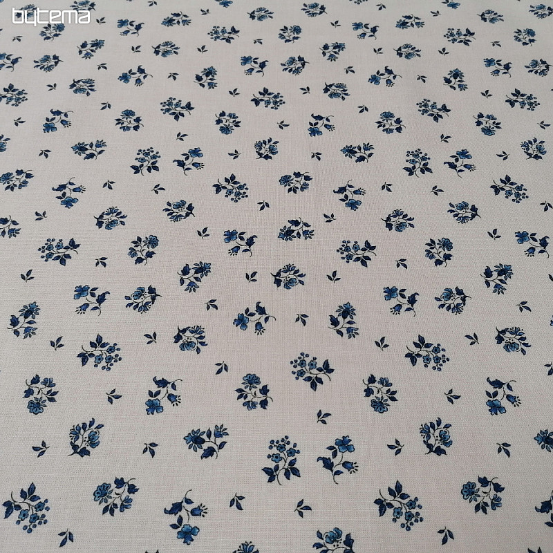 Tela de algodón MAJOLIKA flor azul