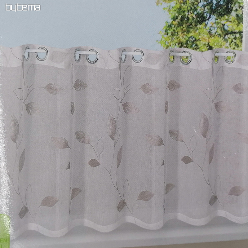 Cortina acabada GERSTER hojas gris-beige 50x150 cm