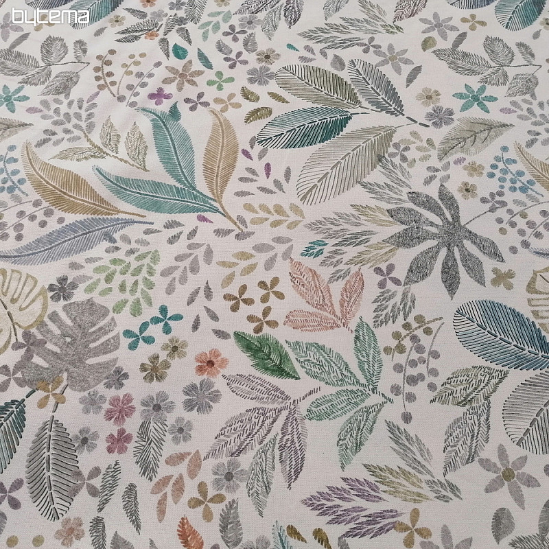 Tela decorativa MELIA HOJAS verde