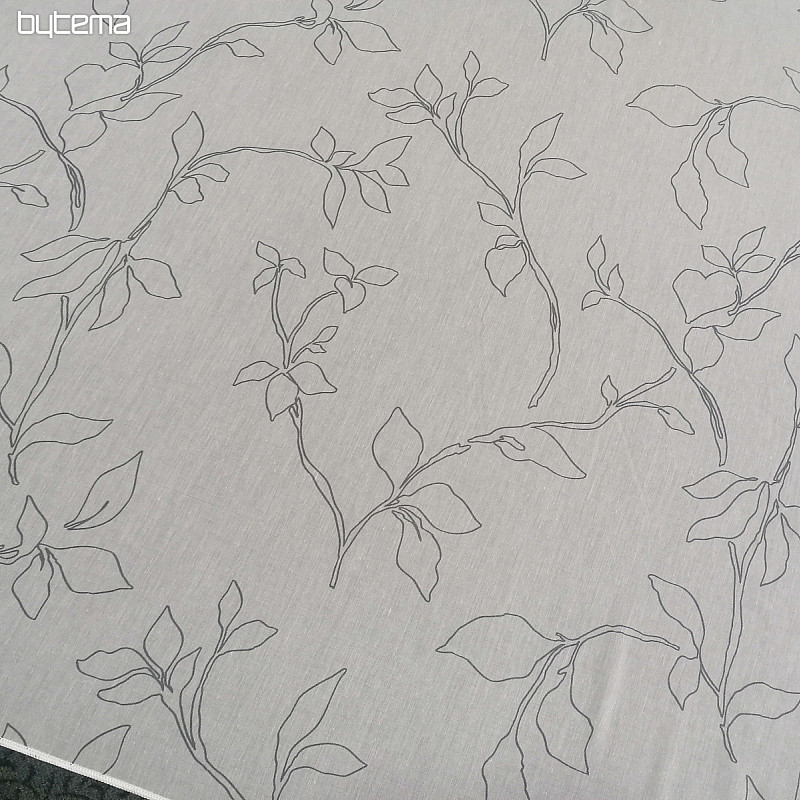 Cortina de lujo Abbony 90 blanco con flores.