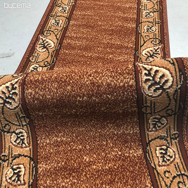 Alfombra de pasillo FELIKS hojas marrón
