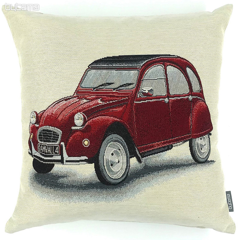 Funda de cojín tapiz Citroën 2CV rojo