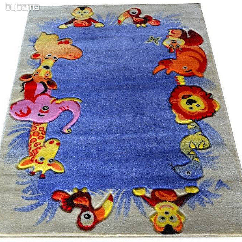 Alfombra infantil KIDS SAFARI crema-azul