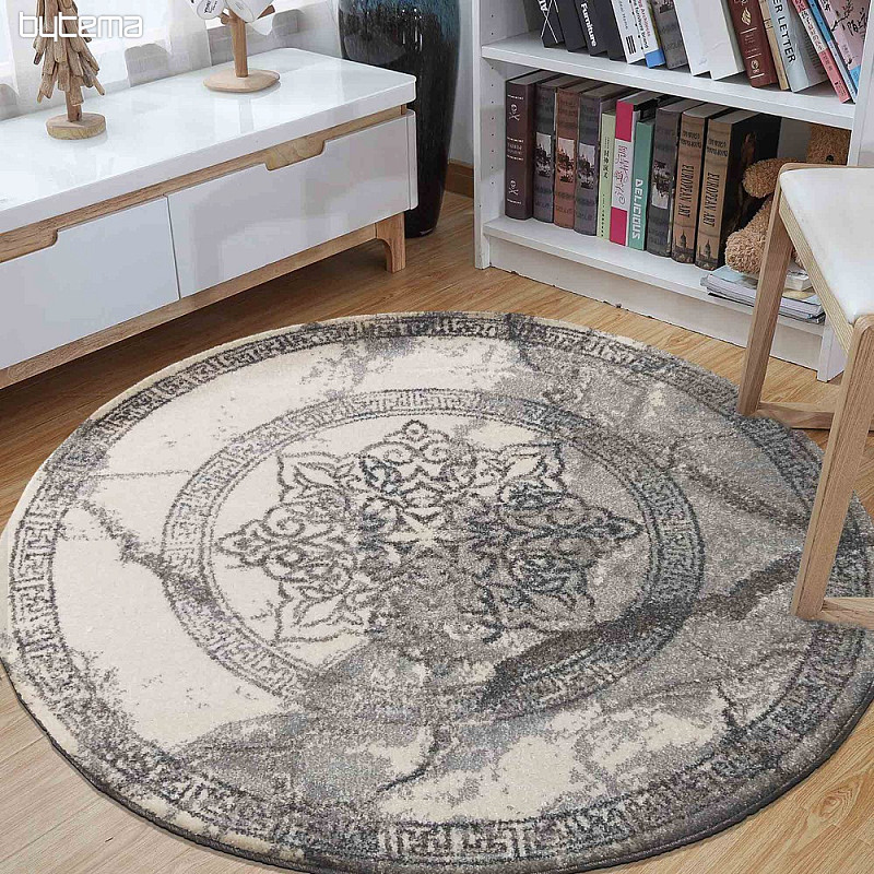 Alfombra circular moderna VISTA BLANCO GRIS