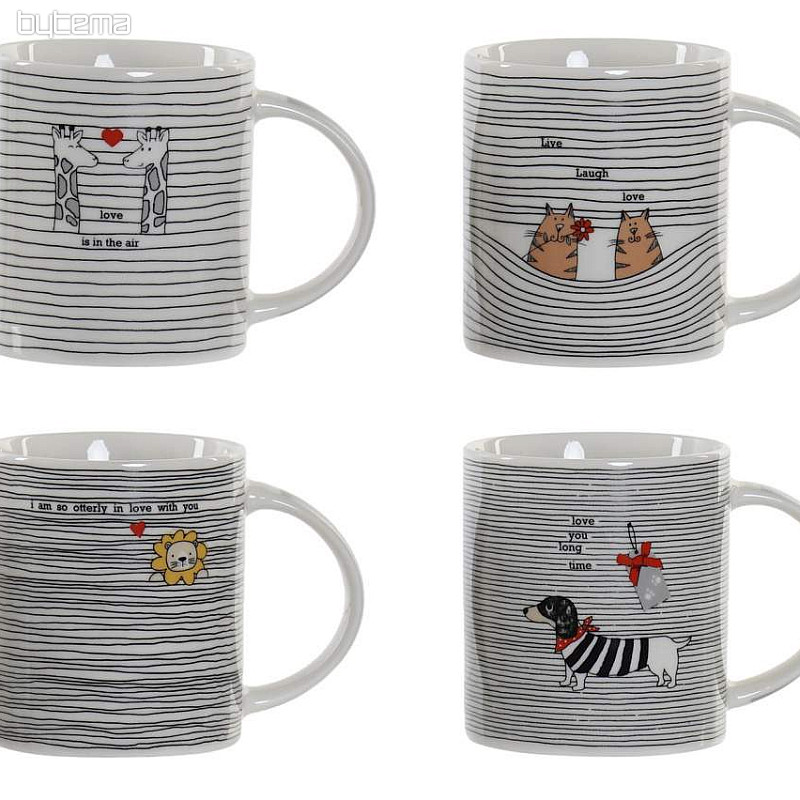 Taza Rayas Blanco y Negro 250 ml