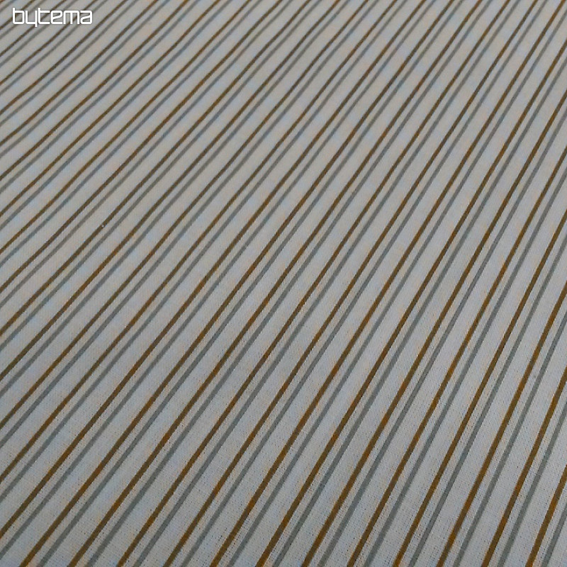 Tela de algodón STRIPE gris-mostaza