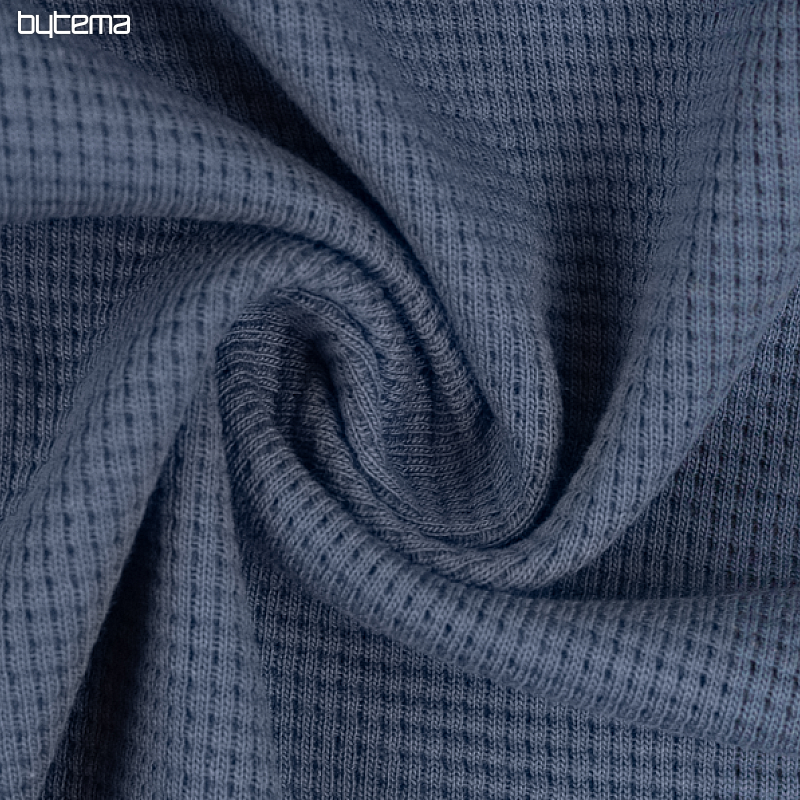 Punto de algodón con tejido tipo gofre - azul