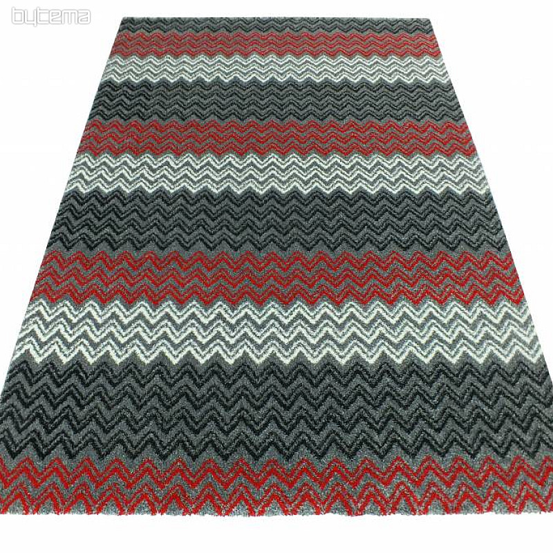 Alfombra moderna ZIG ZAG roja