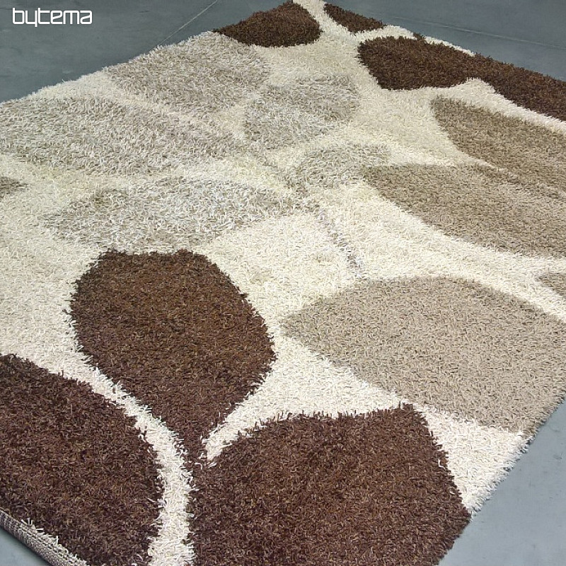Alfombra pieza SHAGGY EXTRA hojas beige