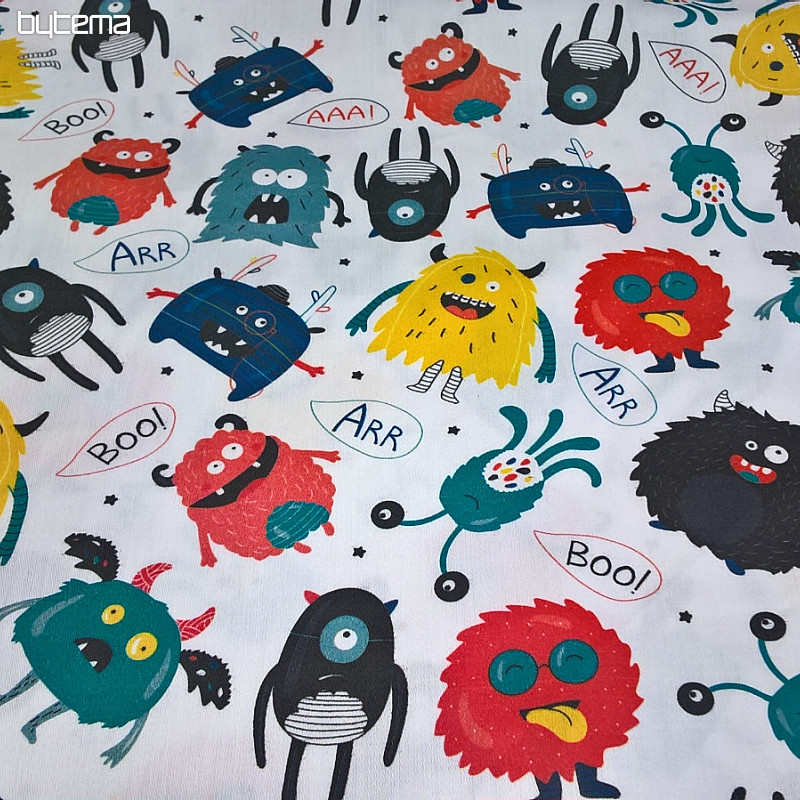 Satén de algodón infantil MONSTERS digital