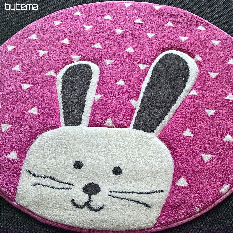 Alfombra redonda infantil PASTEL Conejito rosa