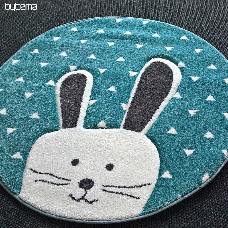 Alfombra redonda infantil PASTEL Conejito Turquesa