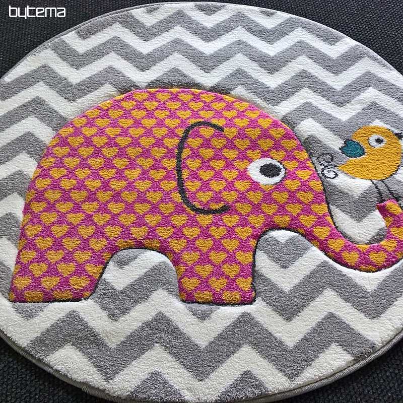 Alfombra redonda infantil PASTEL Elefantes