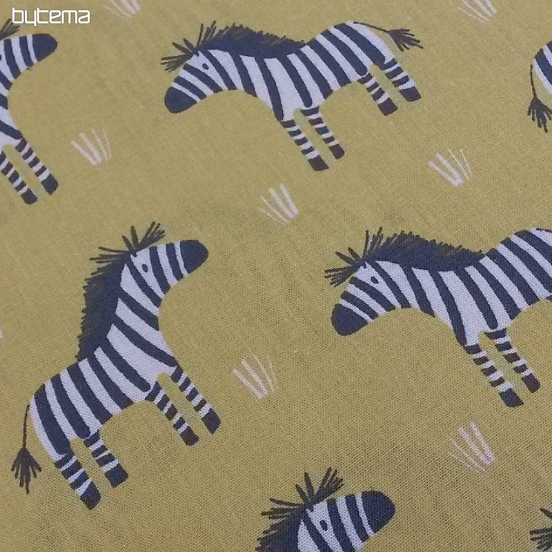 Tela de algodón ZEBRA amarillo verdoso