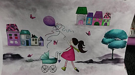 Tela decorativa infantil BAMBINA