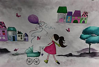 Tela decorativa infantil BAMBINA