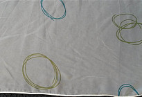 Cortinas voile violeta y verde turquesa ruedas altura 180cm