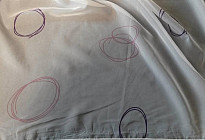Cortinas voile violeta y verde turquesa ruedas altura 180cm