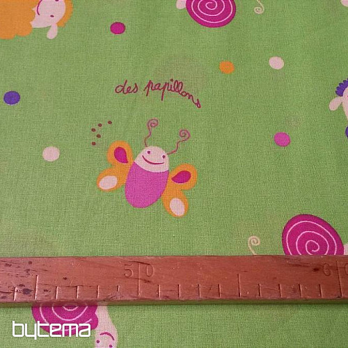 Tela decorativa infantil de algodón PAPILLONS