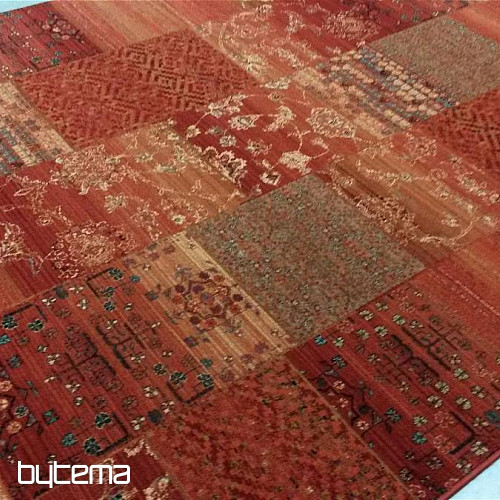 Alfombras de lana de lujo ROYAL PATCHWORK rojo