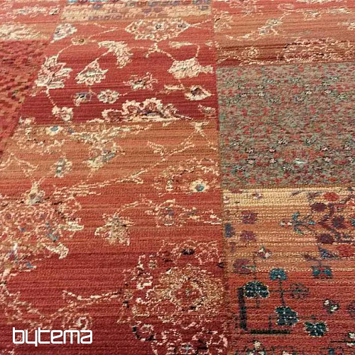 Alfombras de lana de lujo ROYAL PATCHWORK rojo