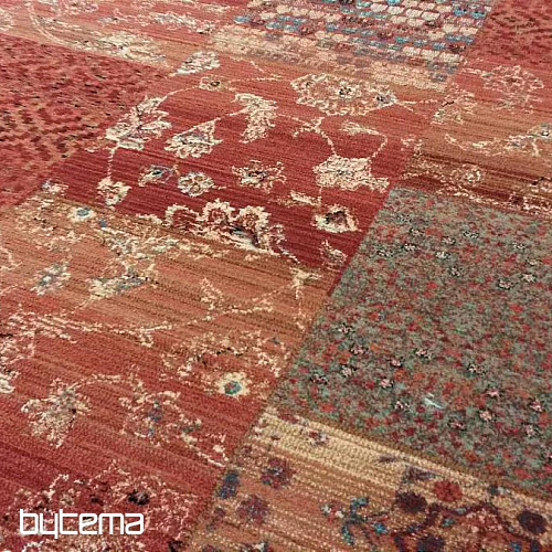 Alfombras de lana de lujo ROYAL PATCHWORK rojo