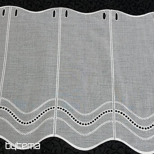 Cortina bordada moderna V52 blanco crema