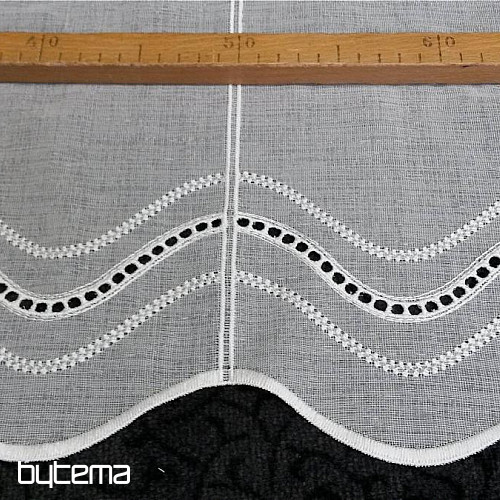 Cortina bordada moderna V52 blanco crema