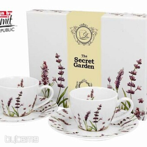 Juego de 2 tazas de café expreso de porcelana Lavanda E šapo
