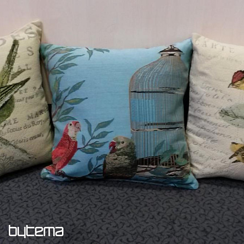 Funda decorativa PÁJAROS verde