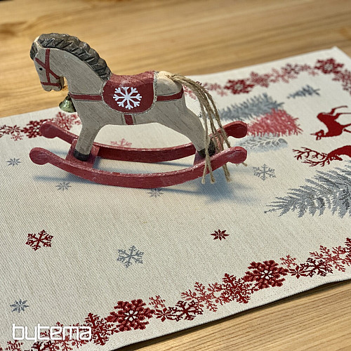 Manteles y pañuelos tapiz navideño ARBOLES CON CIERVOS