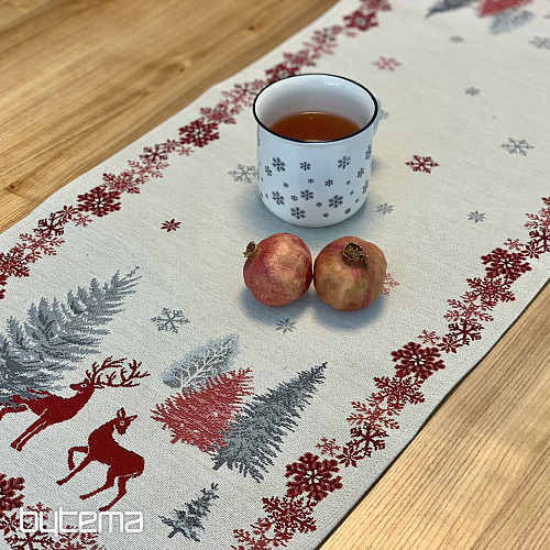 Manteles y pañuelos tapiz navideño ARBOLES CON CIERVOS