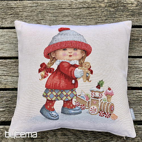 Funda tapiz navideño NIÑA CON JUGUETE