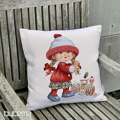 Funda tapiz navideño NIÑA CON JUGUETE