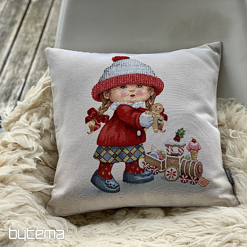 Funda tapiz navideño NIÑA CON JUGUETE