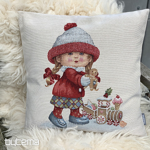 Funda tapiz navideño NIÑA CON JUGUETE