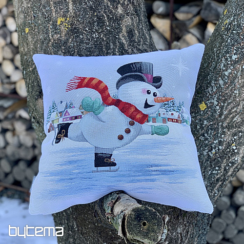 Tapiz navideño MUÑECO DE NIEVE SOBRE PATINES