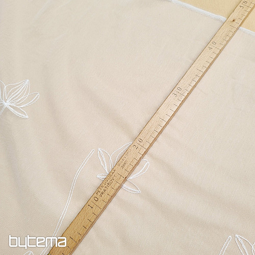 Cortina bordada de lujo BLANCA CON FLORES 11745/290