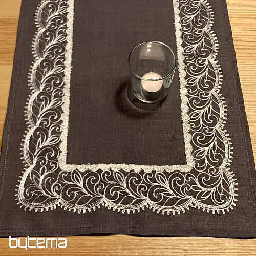 Mantel bordado gris
