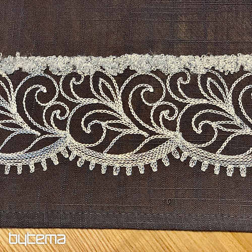 Mantel bordado gris