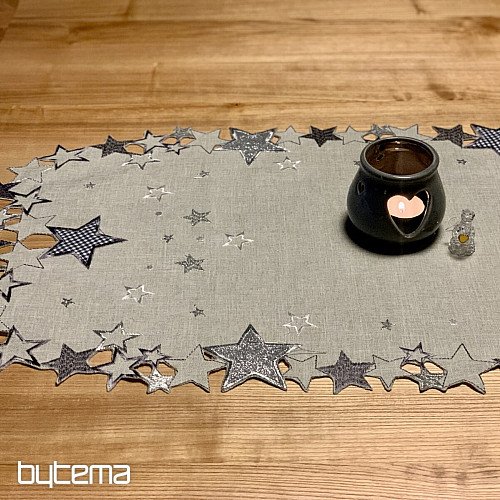 Mantel navideño bordado estrella gris